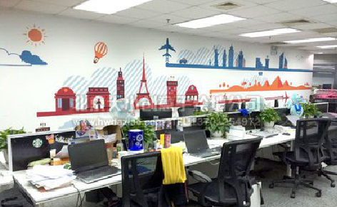 闽清教你设计办公室墙绘的方法。